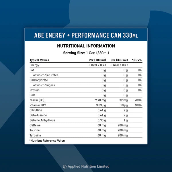 ABE - ENERGY & PERFORMANCE PRE WORKOUT CANS