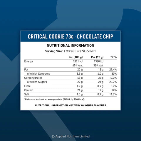 Critical Cookie 73g High Protein Cookie