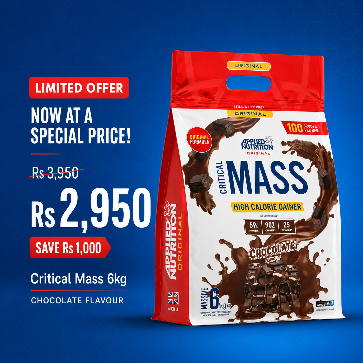 Critical Mass Professional 6kg - High Calorie Mass Gainer (25 Servings)
